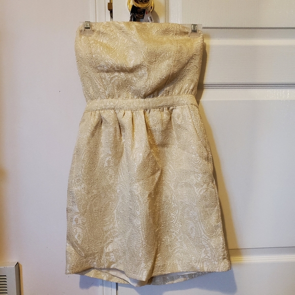 Forever 21 Strapless Sparkly Gold Dress - Picture 2 of 8